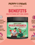 Peppy Paws Multivitamin Soft Dog Chews (120 Chews)
