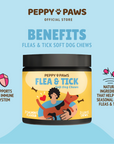 Peppy Paws Flea & Tick Soft Dog Chews (120 Chews)