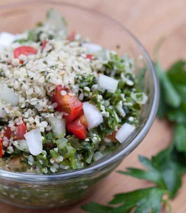Raw Tabouli Hemp Seed Salad