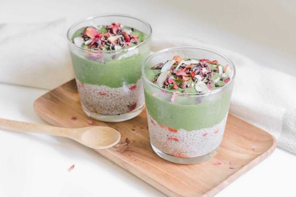 Chlorella Matcha Mint Breakfast Parfait (GF, Refined-Sugar Free)