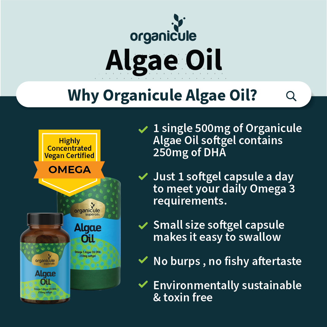 Organicule Omega 3 Algae Oil DHA 250mg Softgel