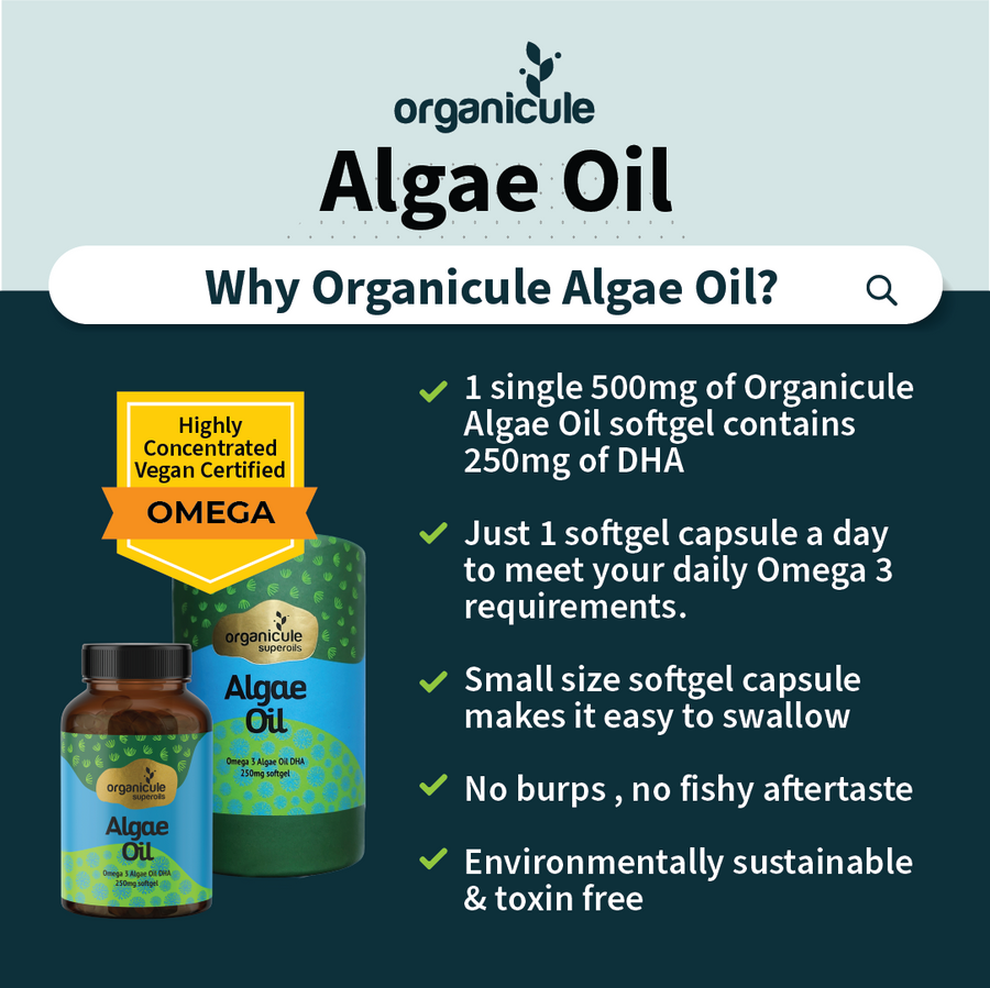 ORGANICULE OMEGA 3 ALGAE OIL DHA 250MG SOFTGEL