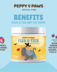 Peppy Paws Flea & Tick Soft Cats Chews (90 Chews)