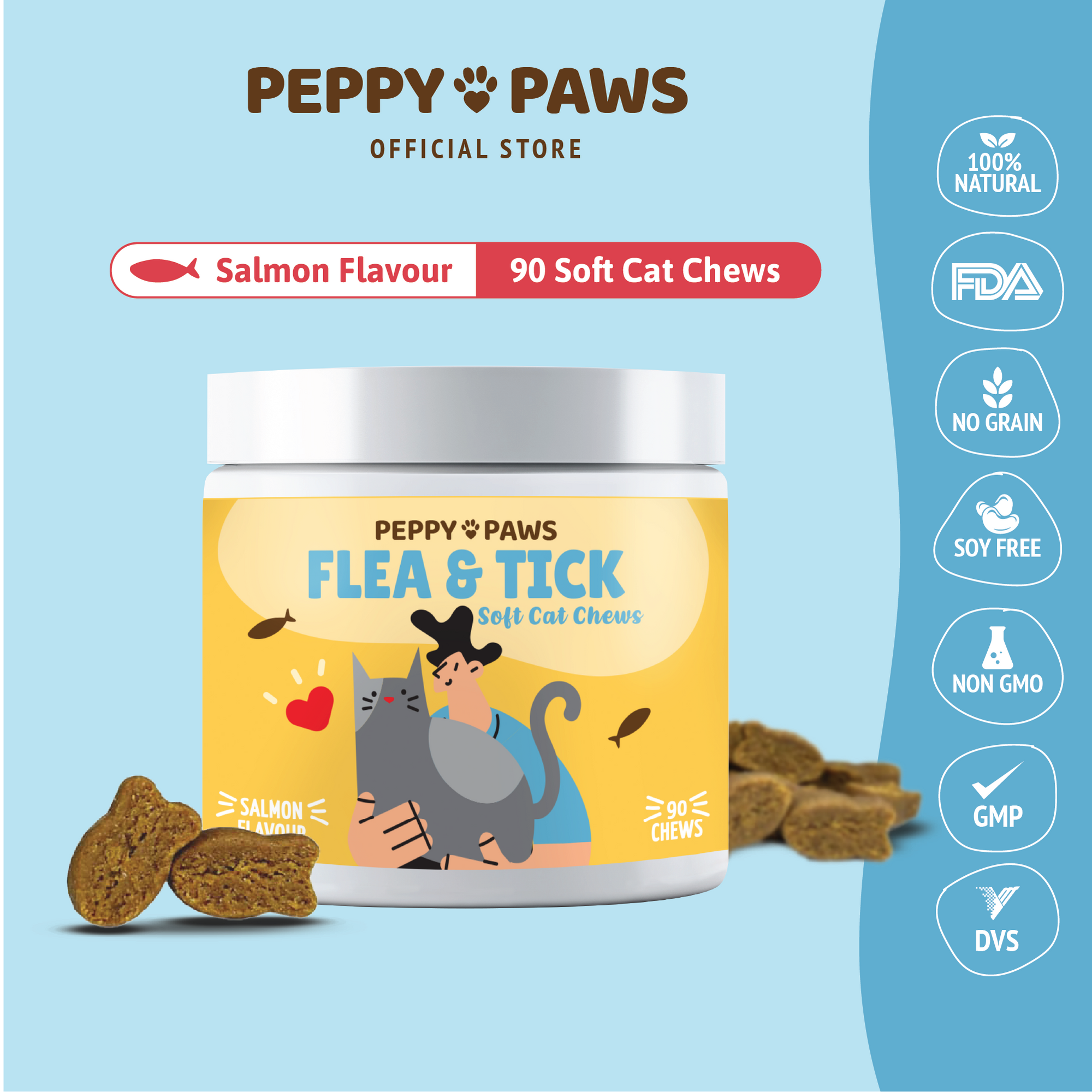 Peppy Paws Flea &amp; Tick Soft Cats Chews (90 Chews)