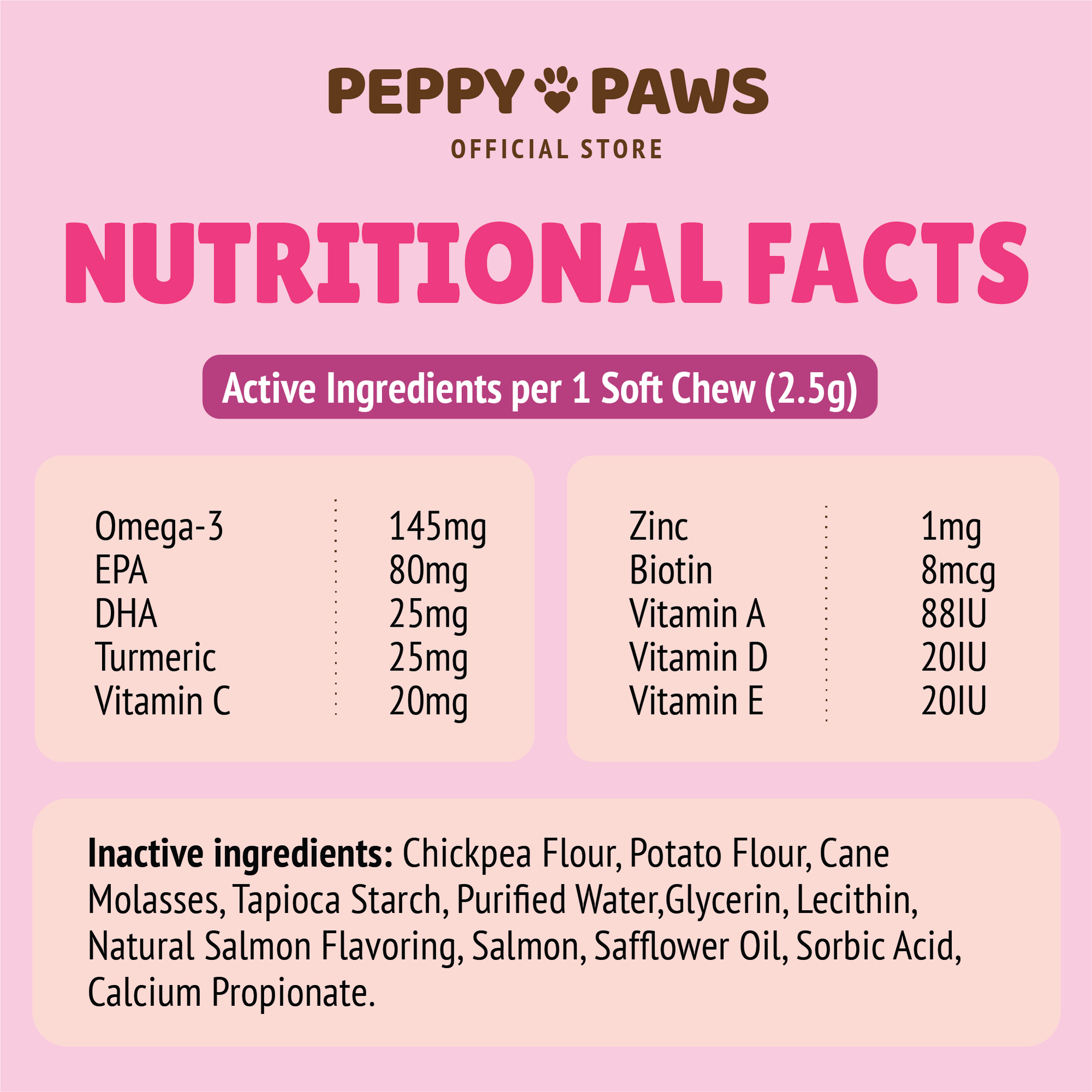Peppy Paws Skin &amp; Coat Soft Dog Chews (120 Chews)