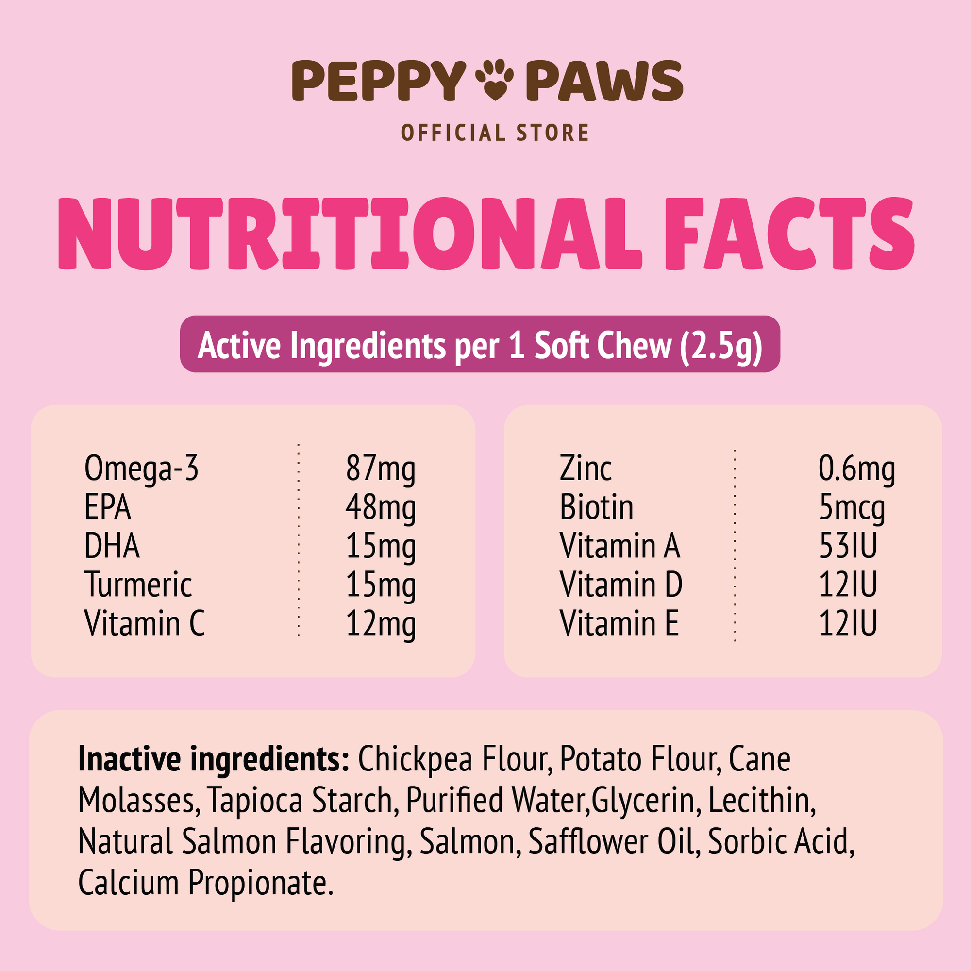Peppy Paws Skin &amp; Coat Soft Cat Chews (90 Chews)