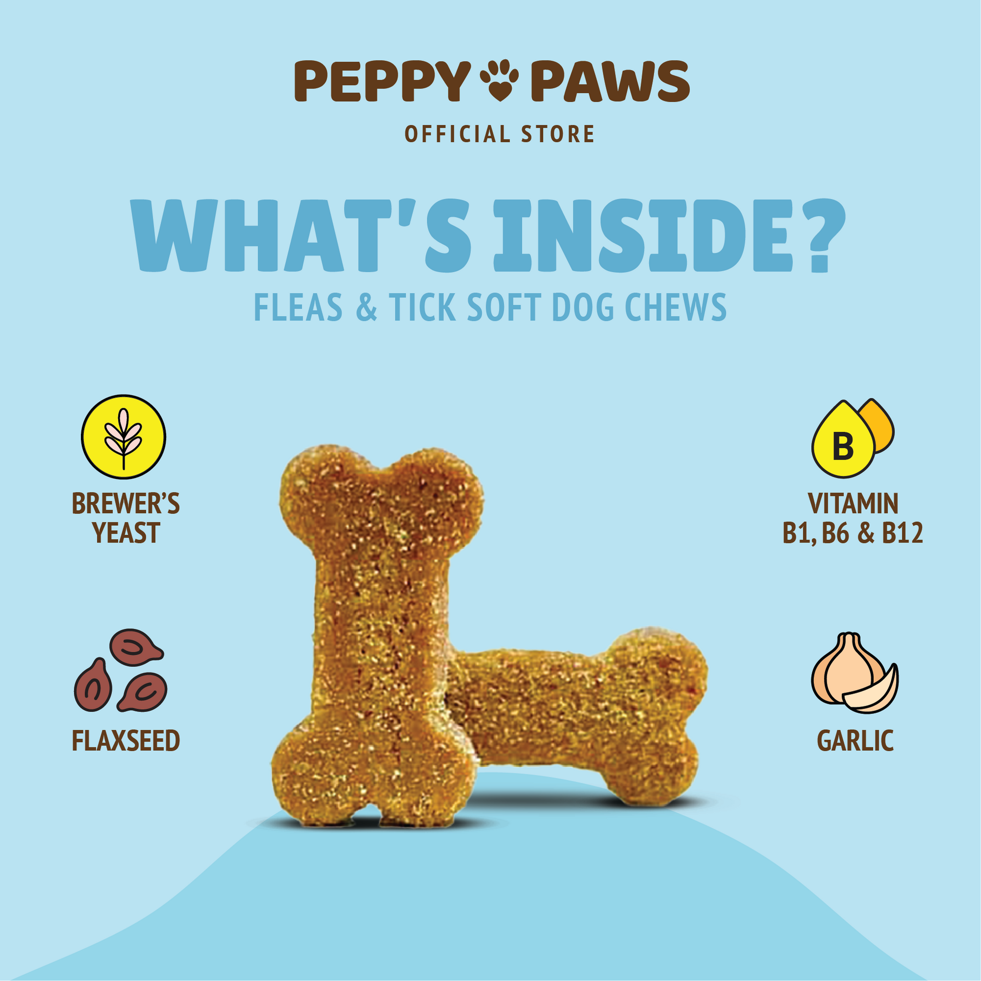 Peppy Paws Flea &amp; Tick Soft Dog Chews (120 Chews)