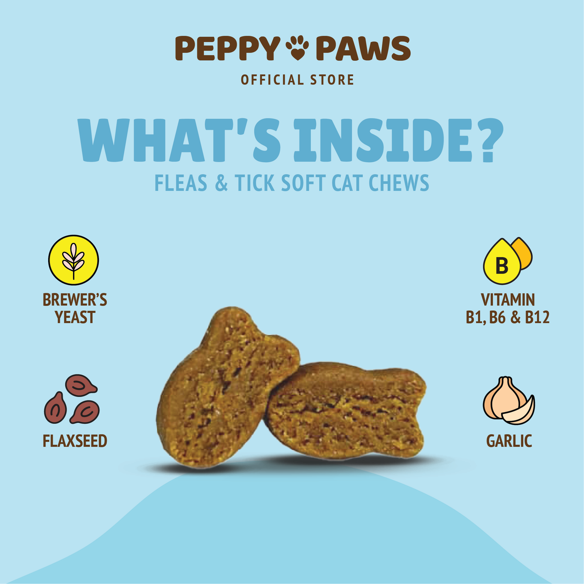 Peppy Paws Flea &amp; Tick Soft Cats Chews (90 Chews)
