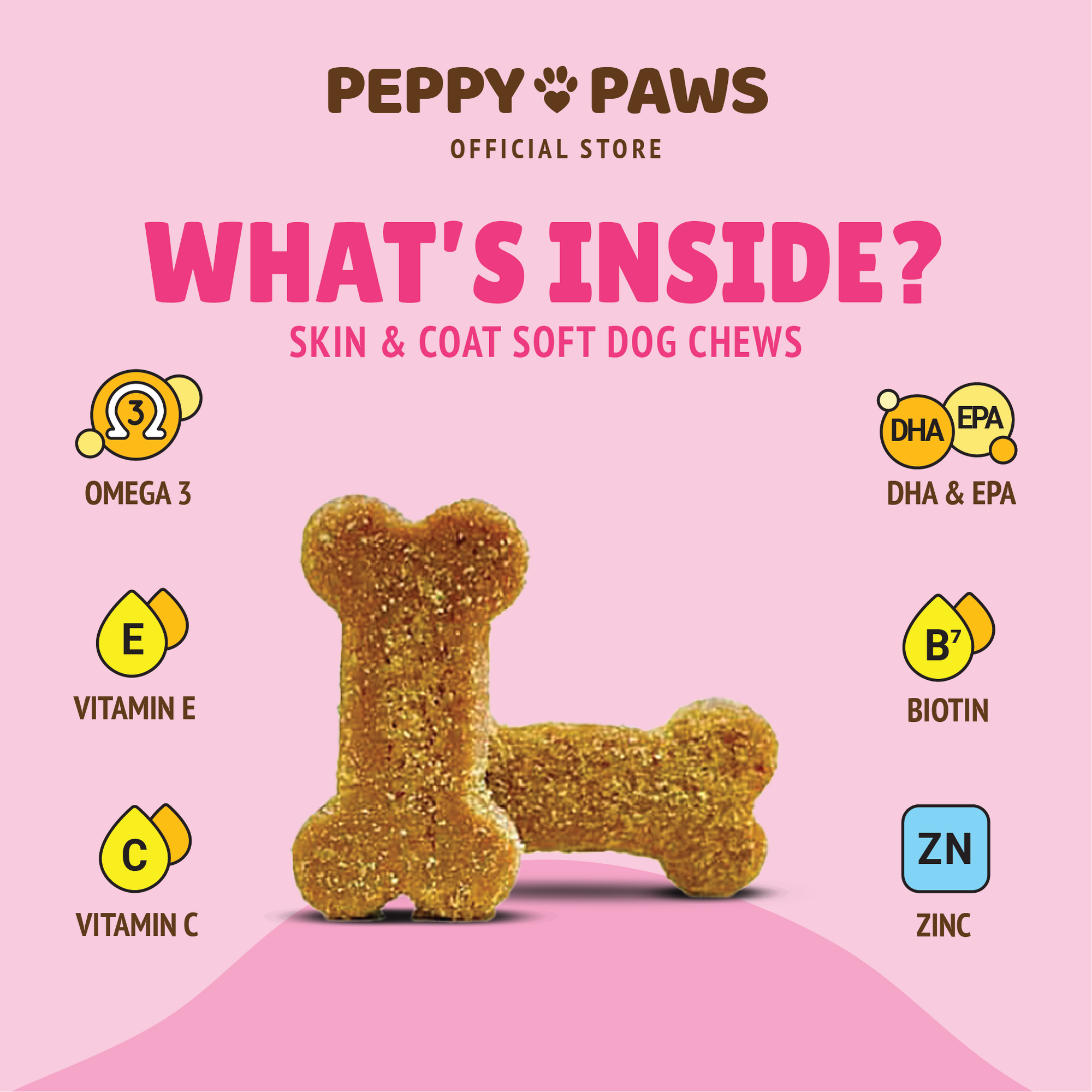 Peppy Paws Skin &amp; Coat Soft Dog Chews (120 Chews)